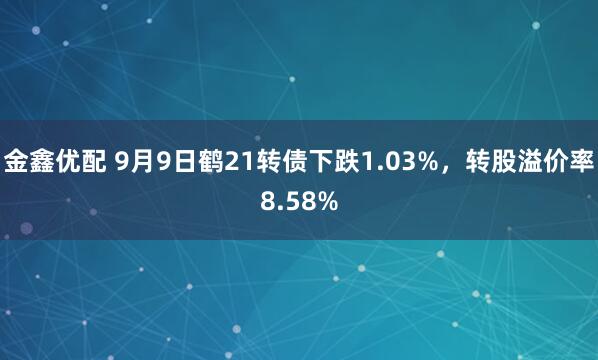 金鑫优配 9月9日鹤21转债下跌1.03%，转股溢价率8.58%