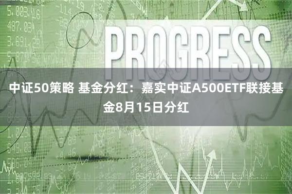中证50策略 基金分红：嘉实中证A500ETF联接基金8月15日分红